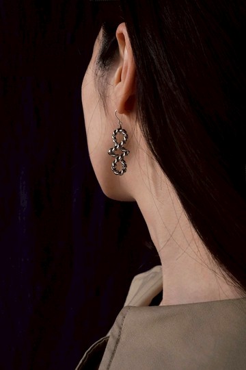 925銀 珍珠 不對稱垂墜耳環 / 巴洛克 Baroque