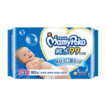 【滿額贈品】滿意寶寶 天生柔嫩溫和純水厚型溼巾-補充包(80入/包) 6包組｜嬌聯官方旗艦店 (完全贈品)