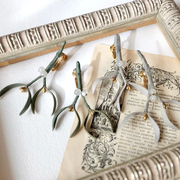 布花槲寄生耳環