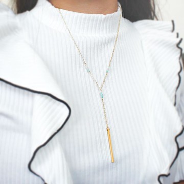 Giftest 天河石海藍寶 / 智慧 基督教福音飾品 項鍊 聖經N36