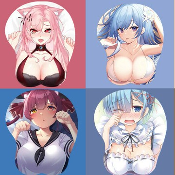 【3D立體護腕】遊戲滑鼠墊 超大號滑鼠墊 硅膠滑鼠墊 護腕墊 辦公墊 二次元動漫圖案 原神碧藍航線DIY 防滑耐磨 緩解手腕疲勞