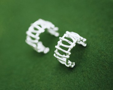 Branch 耳環 - 圈形耳環 - twigs - 銀 Contemporary 耳環