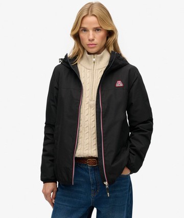 Superdry Women's Essential Tri Windbreaker Jacket Black Size: 10