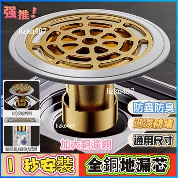 【防臭防堵】地漏 地漏芯 全銅地漏 全銅地漏芯 防臭地漏 防臭地漏芯 地漏防臭器 地漏過濾網 地漏防堵防臭防蟲 通用安裝