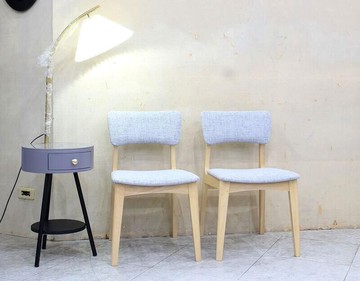 歐風別館夏卡爾山毛櫸色布面實木餐椅另有胡桃色