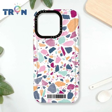 TRON IPHONE 16 PRO 大顆彩色幾何磨石子A款 防摔 MAGSAFE 磁吸 太空載具殼 透白 手機殼