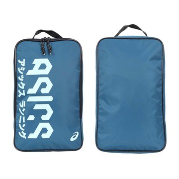 ASICS 鞋袋-台灣製 手提袋 鞋履收納 亞瑟士 3033B943-400 墨藍水藍