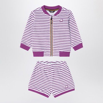 Sponge outfit white/purple striped