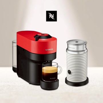 【Nespresso】創新美式 Vertuo 系列 POP 膠囊咖啡機 魅惑紅 奶泡機組合 可選色 (贈咖啡組+膠囊折扣金)