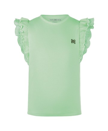 荷葉邊綠色無袖上衣122cm