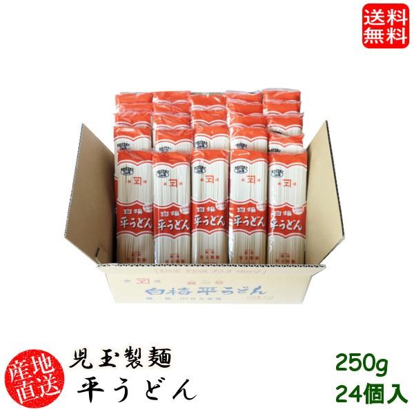 (地域限定送料無料)産地直送 ギフト 島根県 児玉製麺 白梅平うどん250g 24個入り(skd00012x24)