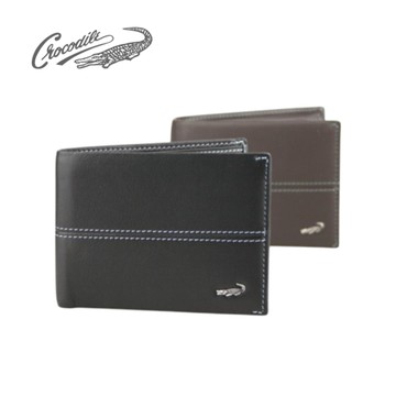 【全新品公司貨】Crocodile 真皮 咖啡色 黑色 男皮夾短夾【寧寧小舖/台中30年老店】3741-1