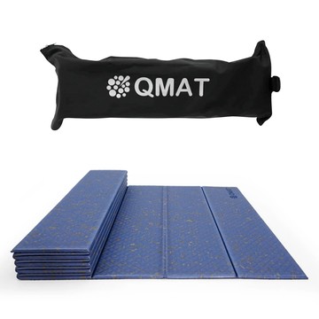 QMAT EPR塑膠回收系列 折疊瑜珈墊 台灣製 附收納袋  款式隨機  1個  180 x 60 x 0.6cm