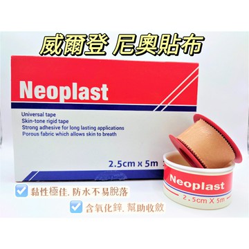 【詠晴中西藥局】Neoplast 尼奧貼布 尼奧膠帶 醫療用膠帶 透氣膠帶 耐洗耐用(非leucoplast必史恩BSN