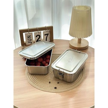 18/10不銹鋼飯盒保鮮盒水果便當盒冰箱專用密封收納盒子外出帶餐