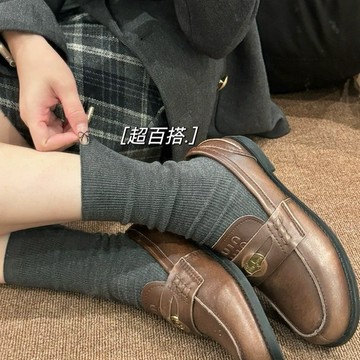 柳惠珠襪子 襪子女堆堆襪搭配樂福鞋中筒襪純棉透氣防臭長筒襪jk襪百搭吸汗