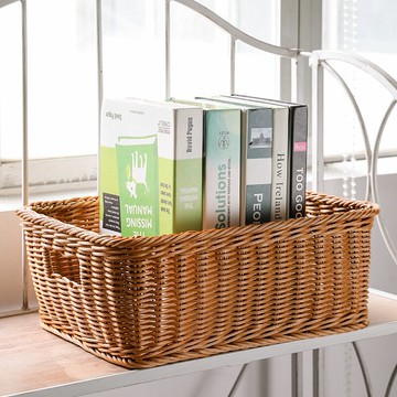 編織收納筐書房雜物籃書報整理框仿藤大號酒店毛巾拖鞋收納籃