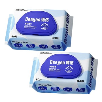 禾統 手口濕巾家庭裝80抽-2入