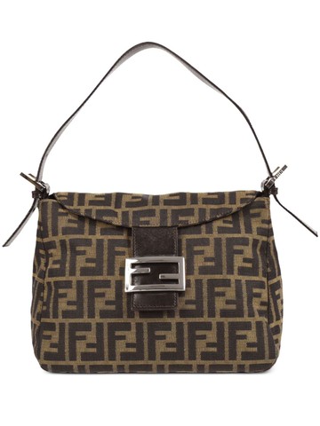 Fendi Pre-Owned - 1990-2000s Zucca FF plaque handbag - women - Canvas/Leather - One Size - Brown