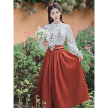 漢元素半身裙一整套秋季改良漢服