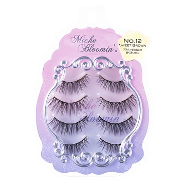 Miche Bloomin 蜜絲綸美 假睫毛 Set 4對入 No.12 快速完妝 仿真毛流感  Brown 香醇可可  1盒