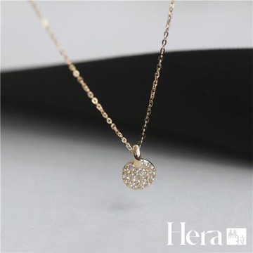 【HERA赫拉】清奢風格圓形滿鑽鎖骨鍊 ANN5