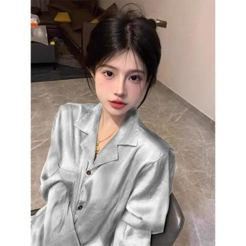 仿真絲夏季睡衣女款韓系高級感涼感緞面冰絲紅色家居服大碼套裝夏