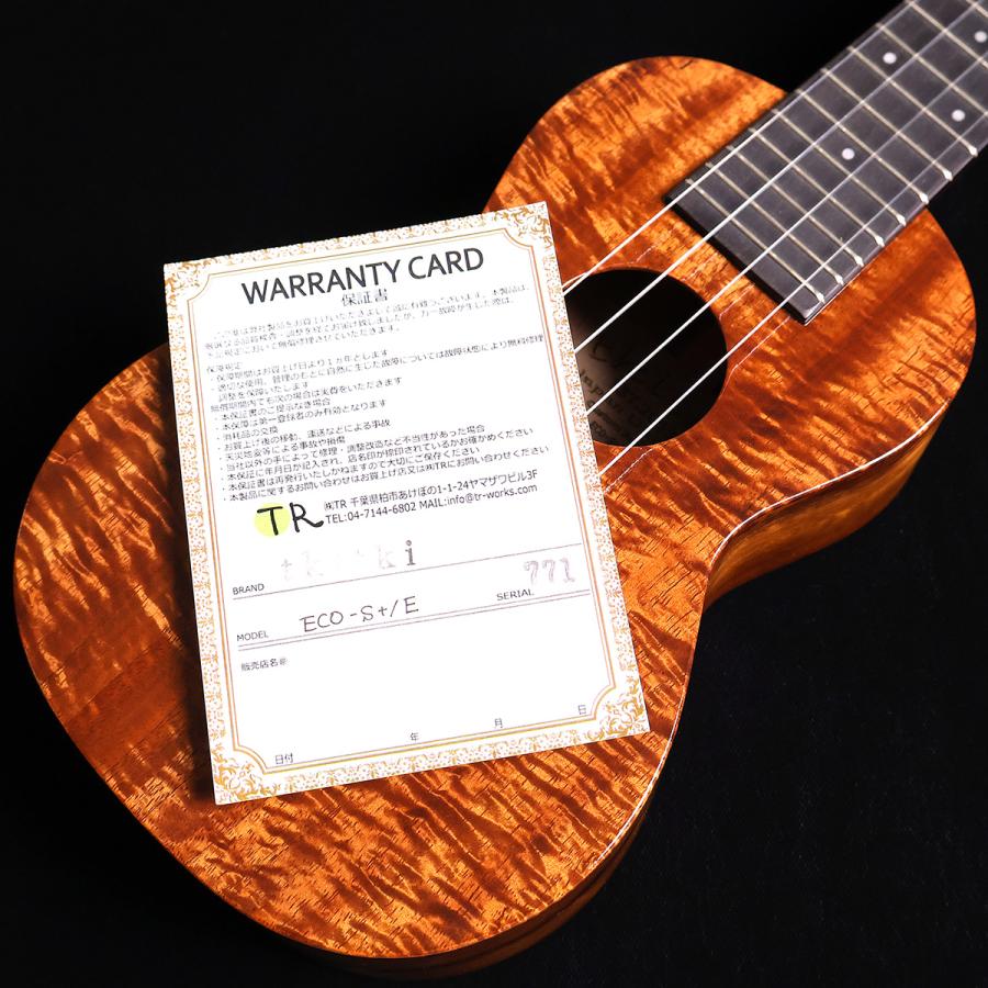 tkitki ukulele ティキティキ・ウクレレ ECO-S  E ソプラノウクレレ オール単板コア エボニー指板 日本製 S N771