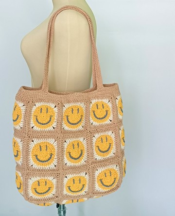 染色棉繩編織 格紋托特包