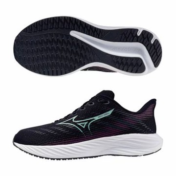 MIZUNO 美津濃 慢跑鞋 女鞋 大童 運動鞋 緩震 2E楦 RIDER 藏青 K1GC241613