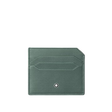 萬寶龍軟皮系列卡夾， 6 卡式-瓦松綠