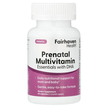 Fairhaven Health, Prenatal Multivitamin Essentials with DHA，檸檬味，60 粒膠囊