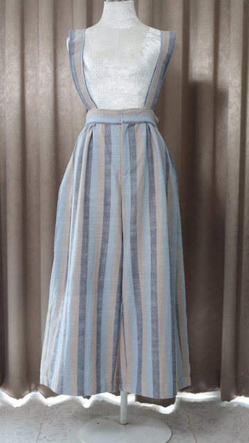 Loom & Leaf - 高腰工裝連身褲  يد捻棉手工織布