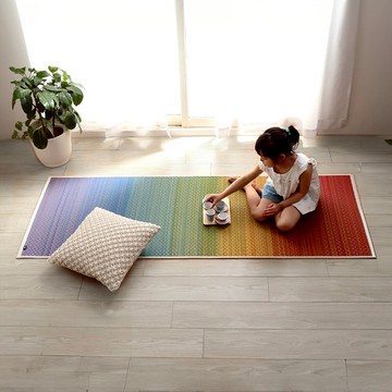 日本 IKEHIKO池彥 藺草瑜珈墊Chakra 彩虹脈輪 漸層工藝美學