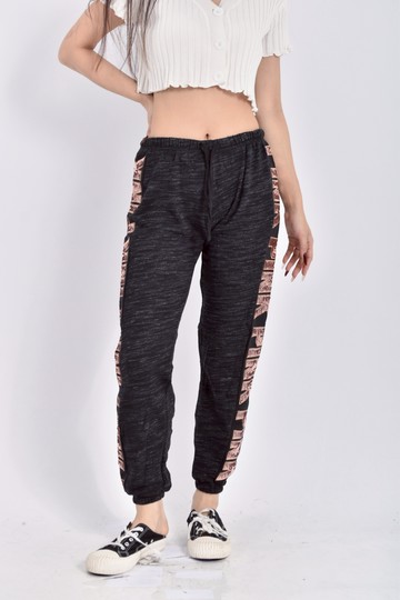 (S) 【艾玲私服】pink棉質鬆緊腰亮片灰色長褲