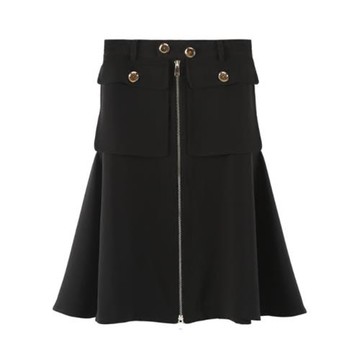 微胖mm黑色高腰半身裙女2023春秋新款設計感學院風中長傘裙A字裙