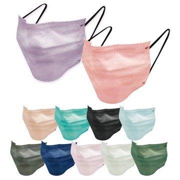 【蝦皮直營】釩泰 成人平面滿版醫用口罩50入/盒(黑耳) 醫療口罩 素色 MD雙鋼印 台灣製