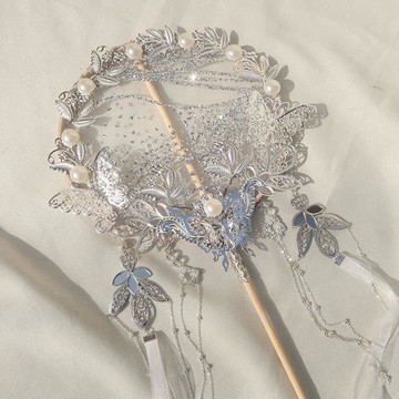 ❤精選❤原創手工圓扇子古風長柄流蘇宮扇破云扇古典漢服團扇diy材料包618購物節 雙11全館免運