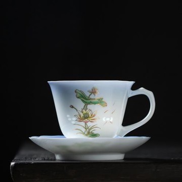 玲瓏咖啡杯高檔精致把手杯碟主人杯茶杯對杯送長輩老師生日伴手禮