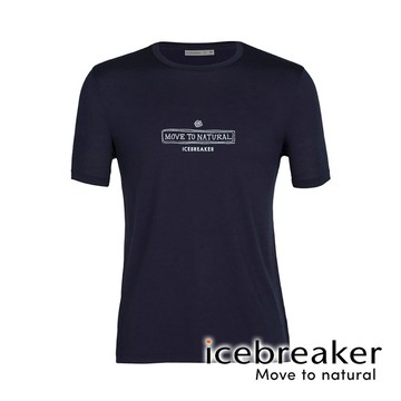 【icebreaker】Tech Lite II 男 羊毛圓領印花短袖上衣 AD150『深藍』戶外 運動 柔軟 舒適 羊毛 吸濕 排汗 抑味 控溫 0A56CW