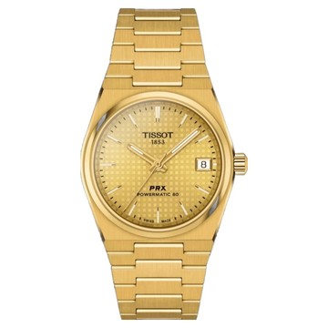 TISSOT 天梭 PRX 簡約復刻機械腕錶金面 35mm  金色