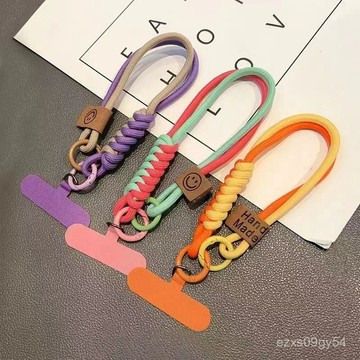 🔥臺灣出🔥英倫風撞色編織手機殻通用掛繩短款手提掛件防摔百搭腕帶潮流小衆 手機掛繩 短款 手提掛件 防摔防滑 CMQZ