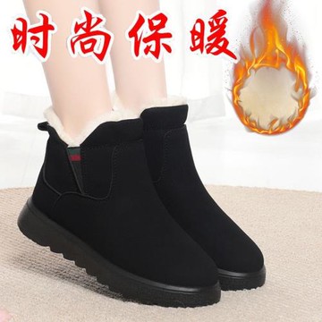 老北京布鞋女棉鞋2025新款冬季加絨加厚短靴子保暖短筒媽媽雪地靴