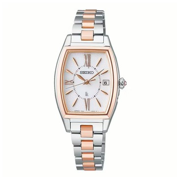 seiko SK037精工 1B32-0BJ0KS(SSVW230J) 柔和風情鈦金屬太陽能電波酒桶型腕錶 24.6mm