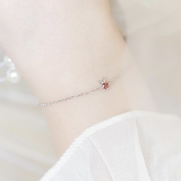 石榴石925純銀兔子手鍊