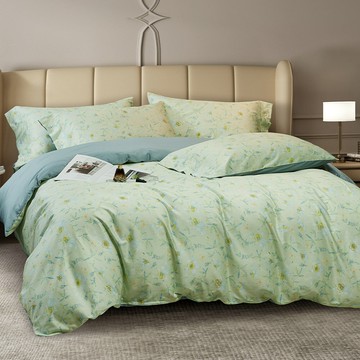 美國棉印花系列 / 四件式兩用被床包枕套組 / 春野花搖