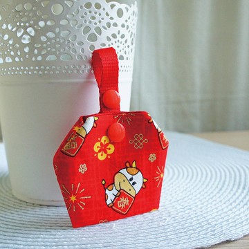 Lovely【牛年鴻運御守平安符袋、紅】護身符袋、詩籤福袋