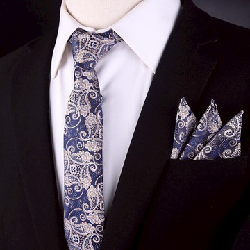 領帶男套裝 正裝商務方巾口袋巾7cm灰色男士結婚新郎婚禮時尚手打