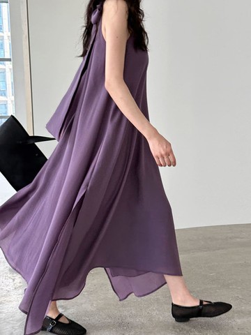 【高訂系列】星光誓言蝴蝶結飄帶天絲洋裝-3567