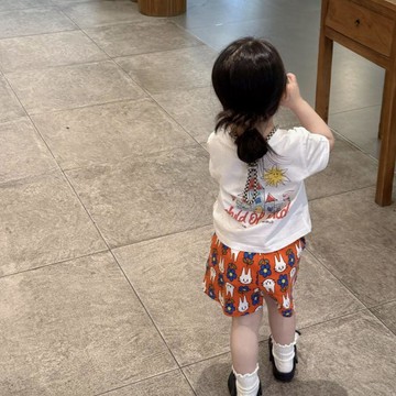 🎀biubiu童裝🎀中小童幼兒園1-6歲女寶寶卡通前後印花純棉短袖T恤衫兒童夏季上衣